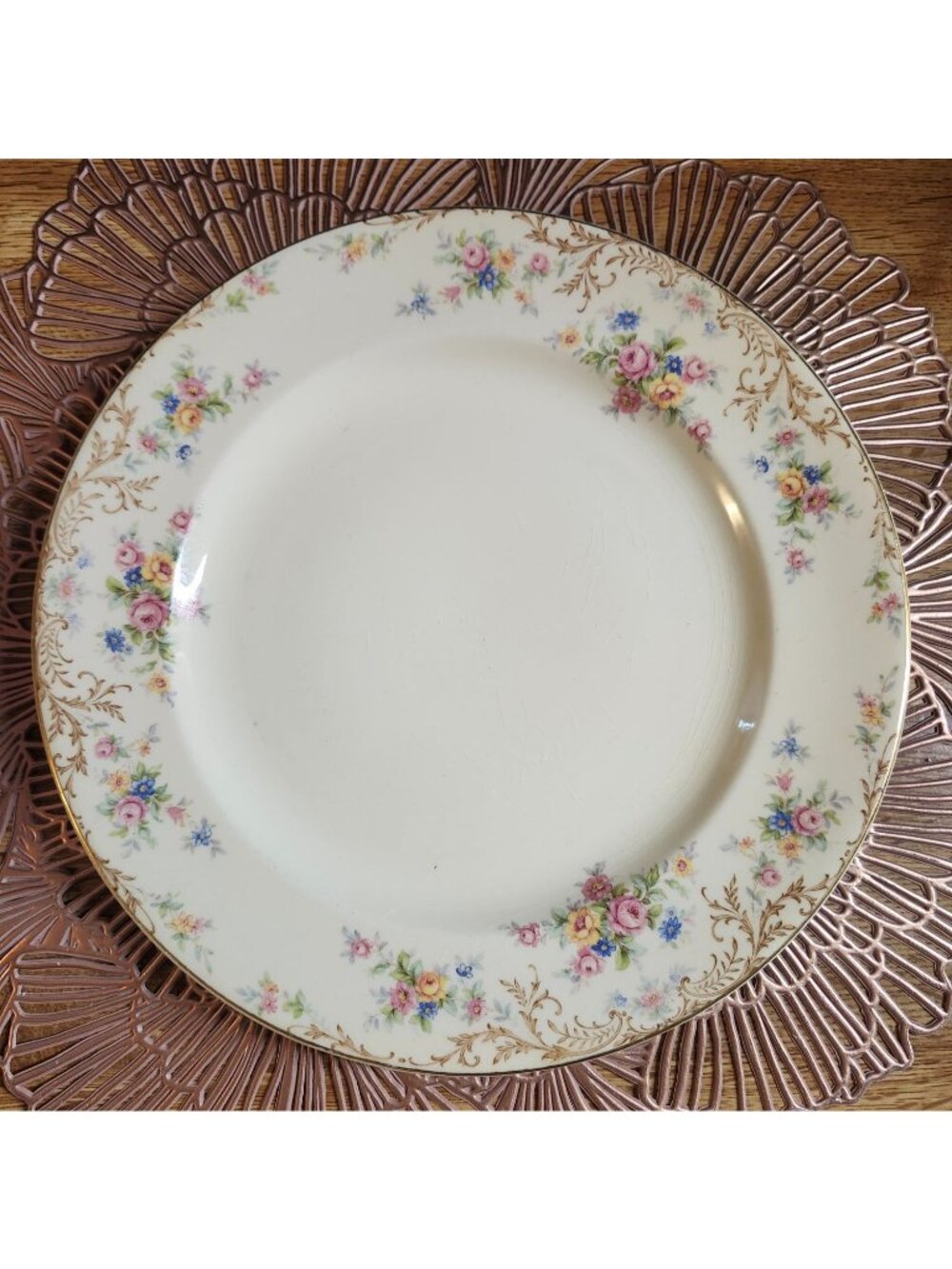 Colorful Mismatched China Dinner Plates ~10" Porcelain Eclectic Set of 4 - Picture 4 of 11